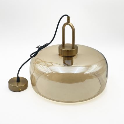 Pendel på ledning AMAYA 1xE27/15W/230V, guld/røget beige