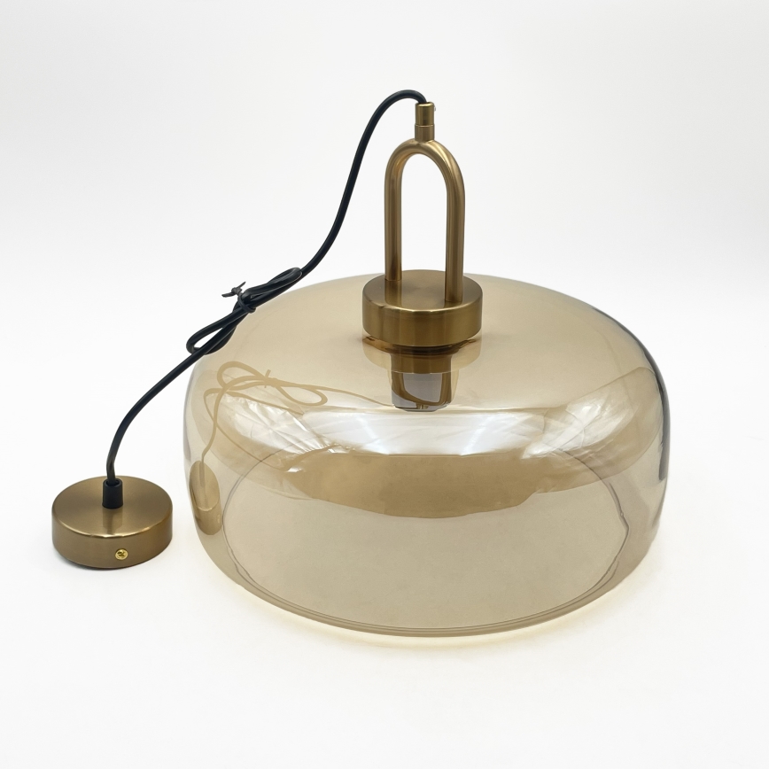 Pendel på ledning AMAYA 1xE27/15W/230V, guld/røget beige
