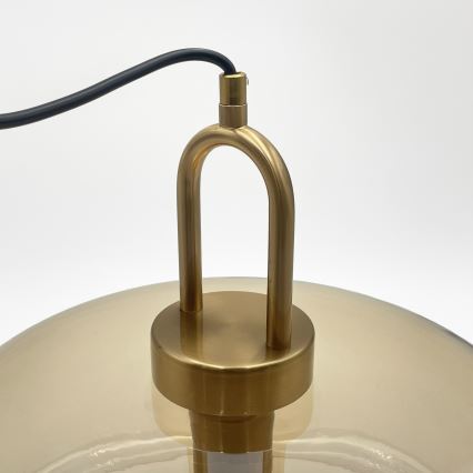 Pendel på ledning AMAYA 1xE27/15W/230V, guld/røget beige