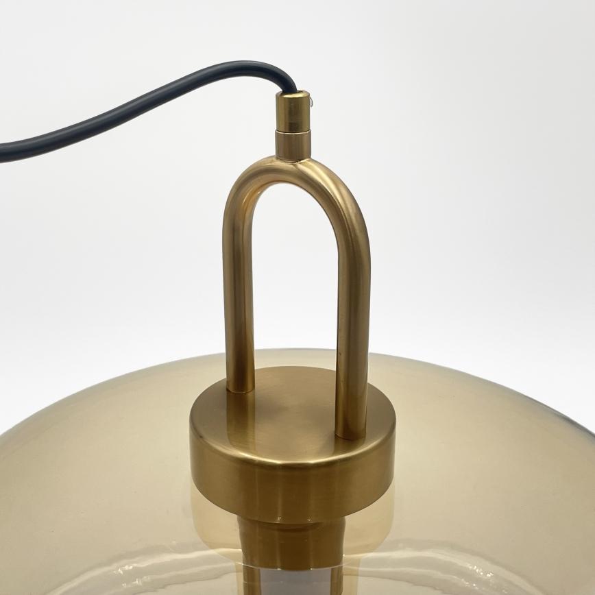 Pendel på ledning AMAYA 1xE27/15W/230V, guld/røget beige