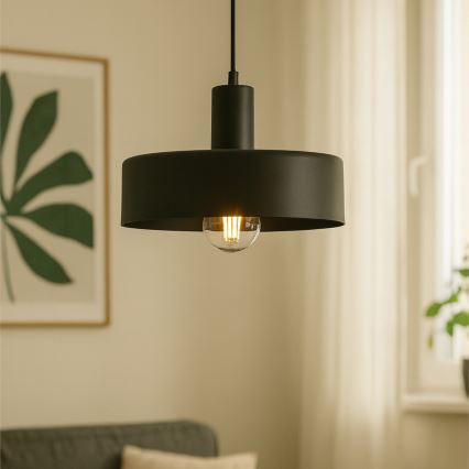 Pendel på ledning ARCANE 1xE27/60W/230V sort