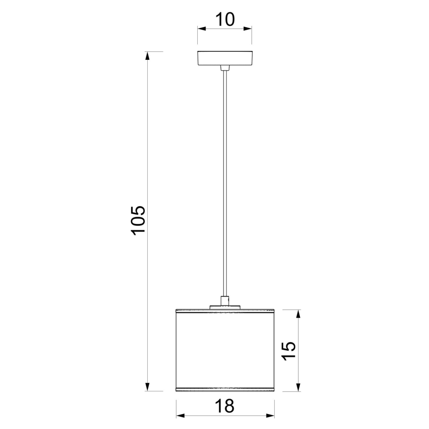 Pendel på ledning ARDEN 1xE27/15W/230V Ø 18 cm beige