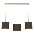 Pendel på ledning ARDEN 3xE27/15W/230V beige/brun