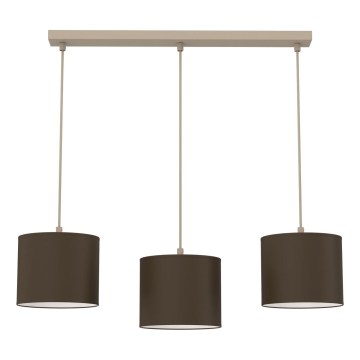 Pendel på ledning ARDEN 3xE27/15W/230V beige/brun