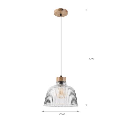 Pendel på ledning ASTA 1xE27/60W/230V Ø 28 cm eg