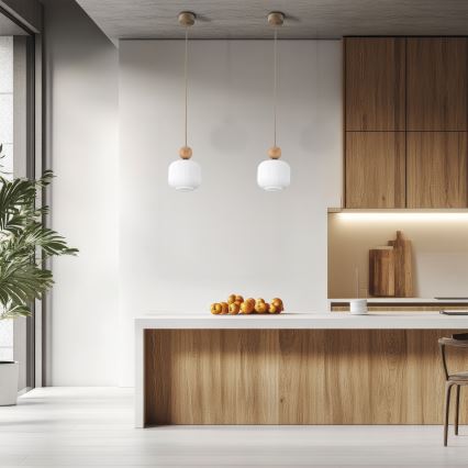 Pendel på ledning BALLO 1xE14/10W/230V beige