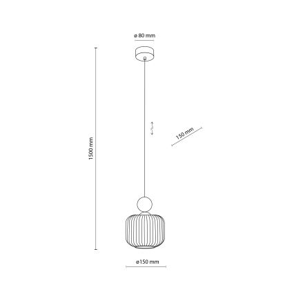 Pendel på ledning BALLO 1xE14/10W/230V beige