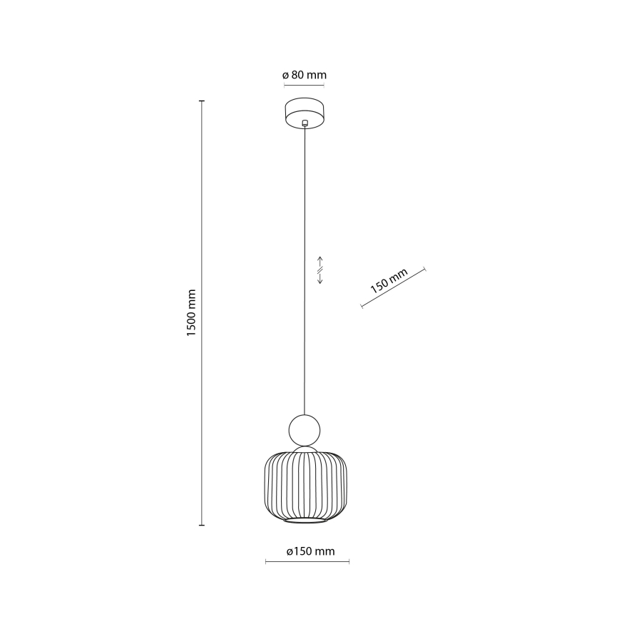 Pendel på ledning BALLO 1xE14/10W/230V beige