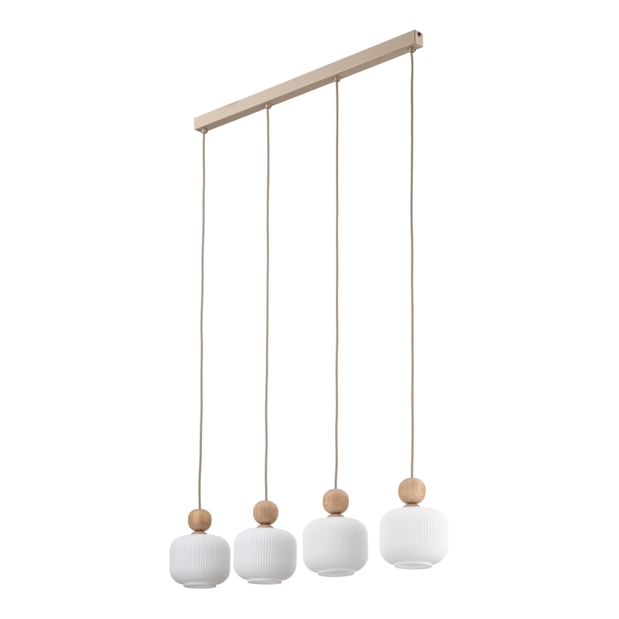 Pendel på ledning BALLO 4xE14/10W/230V beige
