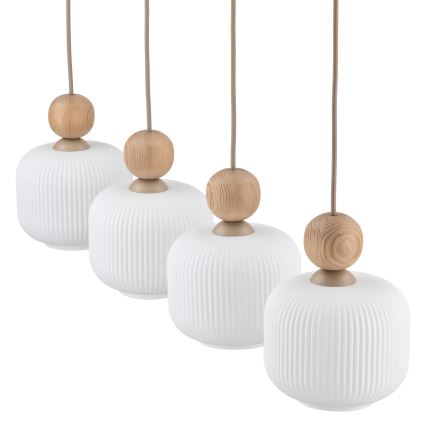 Pendel på ledning BALLO 4xE14/10W/230V beige