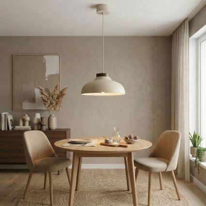 Pendel på ledning BASCA 1xE27/15W/230V beige/brun