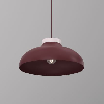 Pendel på ledning BASCA 1xE27/15W/230V bordeaux/creme