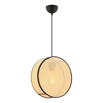 Pendel på ledning BIG DRUM 1xE27/60W/230V beige/sort