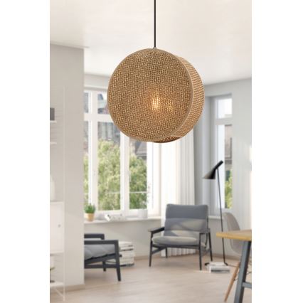 Pendel på ledning BIG DRUM 1xE27/60W/230V brun