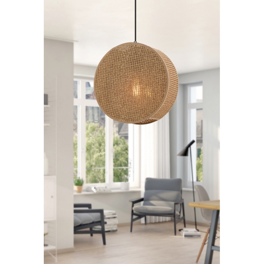 Pendel på ledning BIG DRUM 1xE27/60W/230V brun