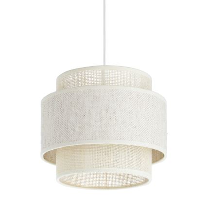 Pendel på ledning BOHO 1xE27/60W/230V Ø 20 cm, cremefarvet/jute