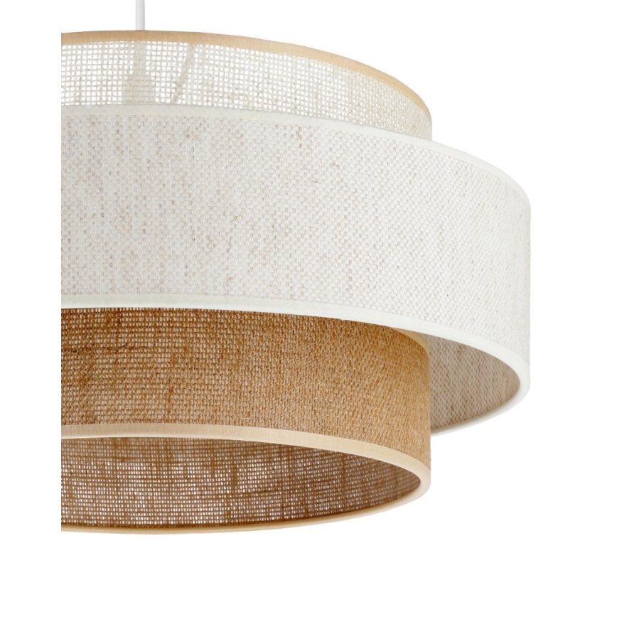 Pendel på ledning BOHO 1xE27/60W/230V Ø 40 cm hvid/jute