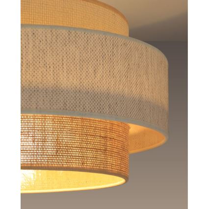 Pendel på ledning BOHO 1xE27/60W/230V Ø 40 cm hvid/jute