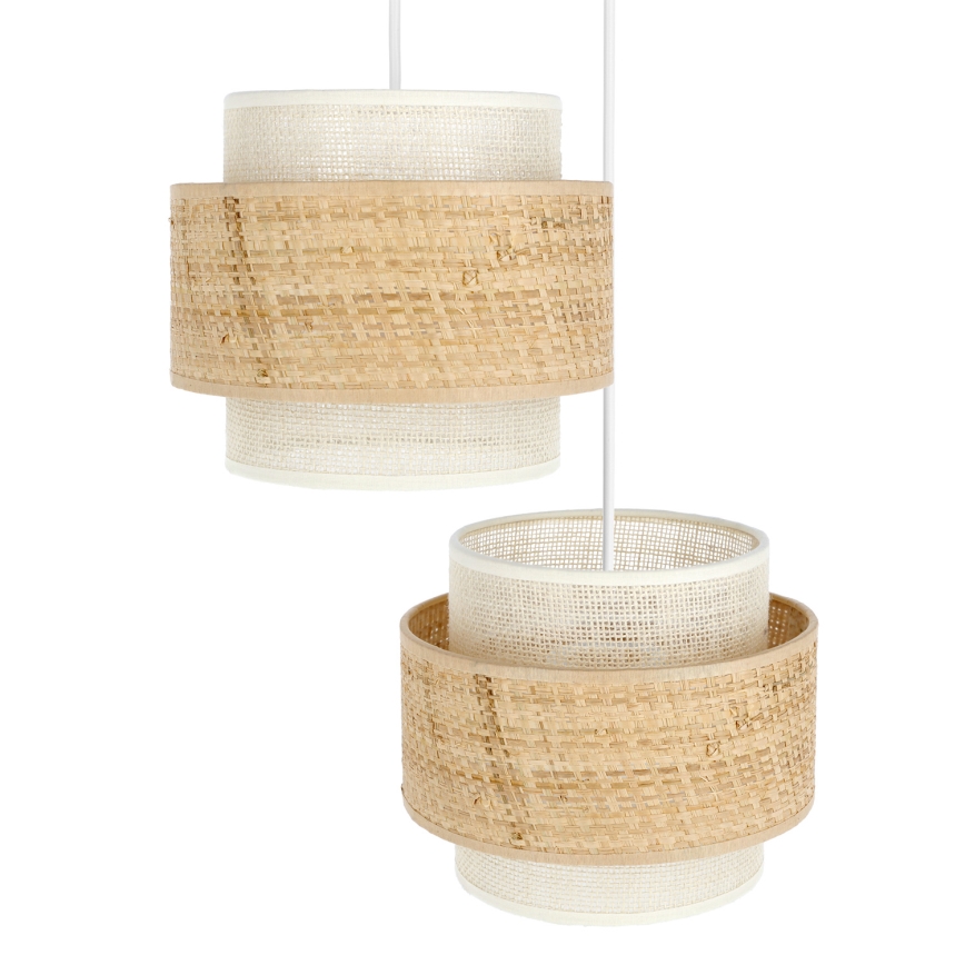 Pendel på ledning BOHO 2xE27/60W/230V jute/creme