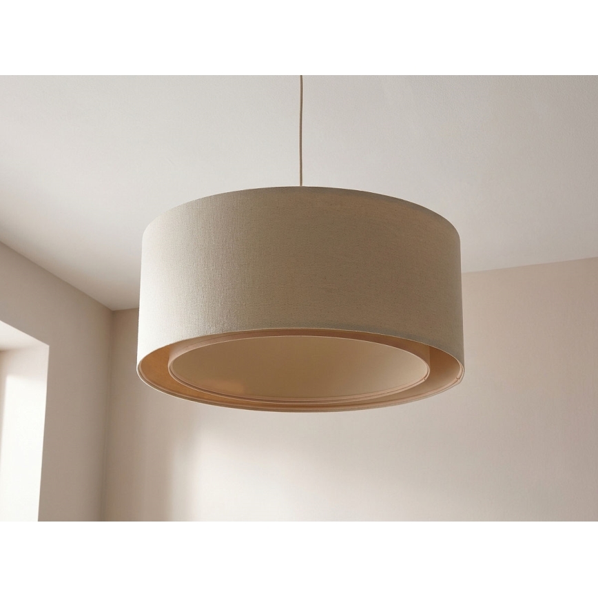 Pendel på ledning BOHO TRINITI 1xE27/60W/230V Ø 50 cm cremefarvet