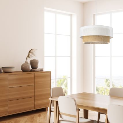 Pendel på ledning BORHO 1xE27/60W/230V hvid/jute