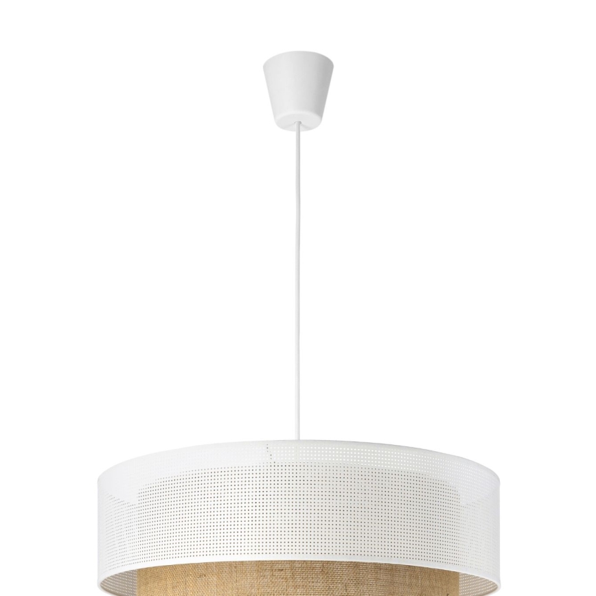 Pendel på ledning BORHO 1xE27/60W/230V hvid/jute