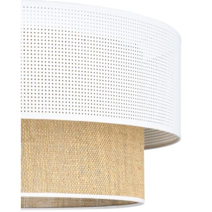 Pendel på ledning BORHO 1xE27/60W/230V Ø 40 cm hvid/jute