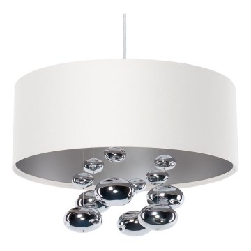 Pendel på ledning BUBBLE 1xE27/60W/230V Ø 40 cm hvid