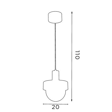 Pendel på ledning CANAN 1xE27/15W/230V Ø 20 cm beige