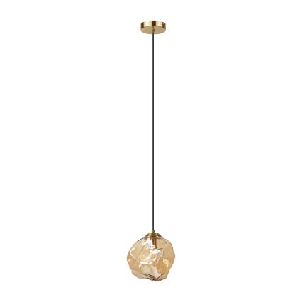 Pendel på ledning CRISTAL 1xE14/15W/230V messing/røgbeige