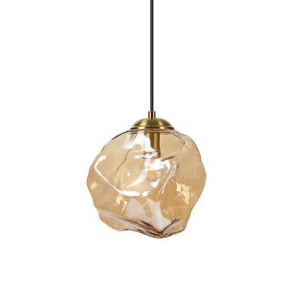 Pendel på ledning CRISTAL 1xE14/15W/230V messing/røgbeige