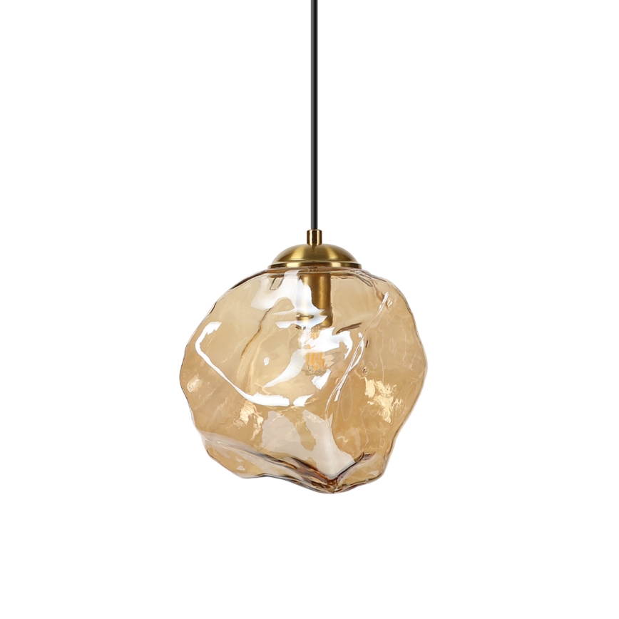 Pendel på ledning CRISTAL 1xE14/15W/230V messing/røgbeige