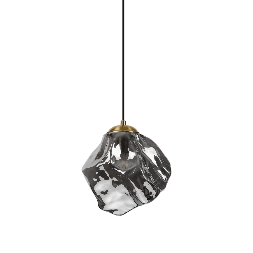 Pendel på ledning CRISTAL 1xE14/15W/230V messing/røget sort