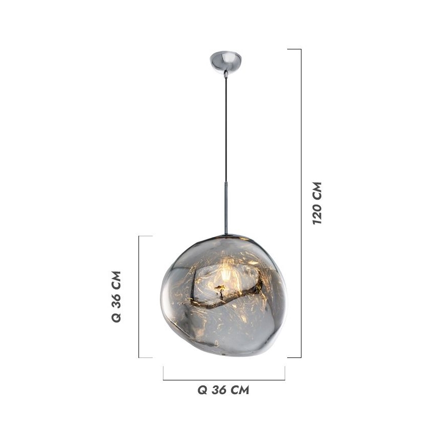 Pendel på ledning CRUMPLED 1xE27/24W/230V Ø 26 cm kobber