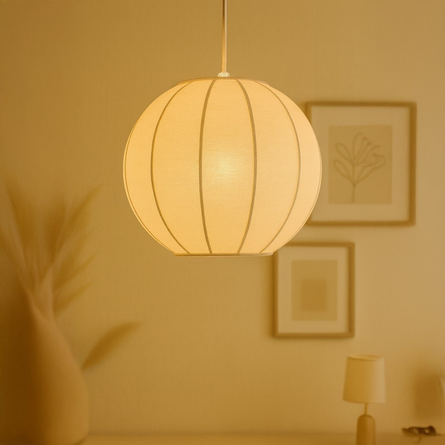 Pendel på ledning DANA 1xE27/15W/230V Ø 25 cm hvid