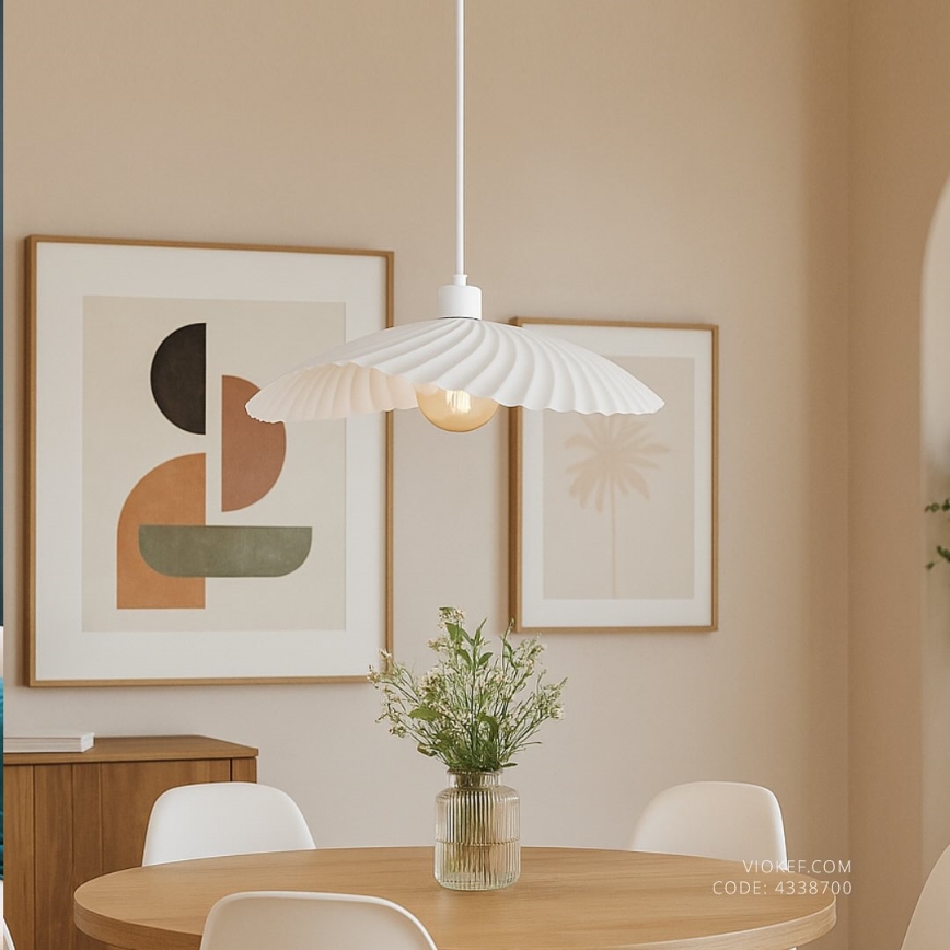 Pendel på ledning DANCE 1xE27/40W/230V hvid