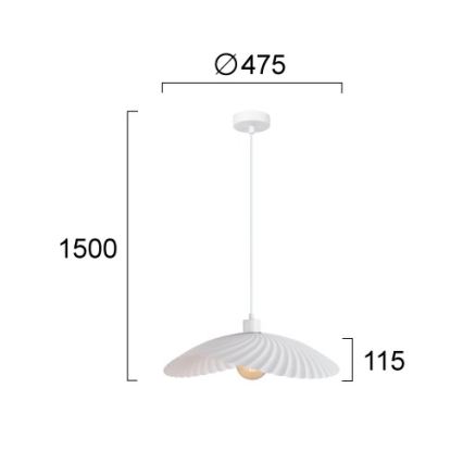 Pendel på ledning DANCE 1xE27/40W/230V hvid