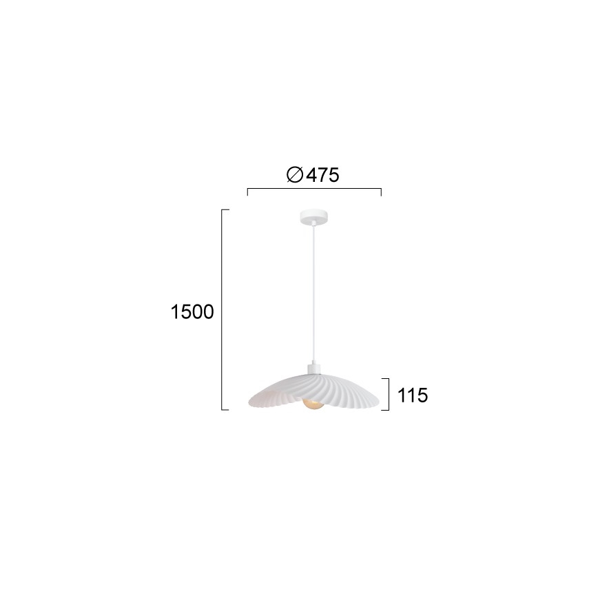 Pendel på ledning DANCE 1xE27/40W/230V hvid