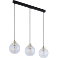 Pendel på ledning DEVON 3xE27/15W/230V sort/klar
