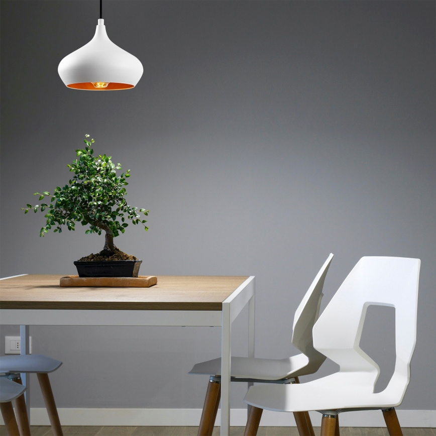 Pendel på ledning DODO 1xE27/40W/230V hvid