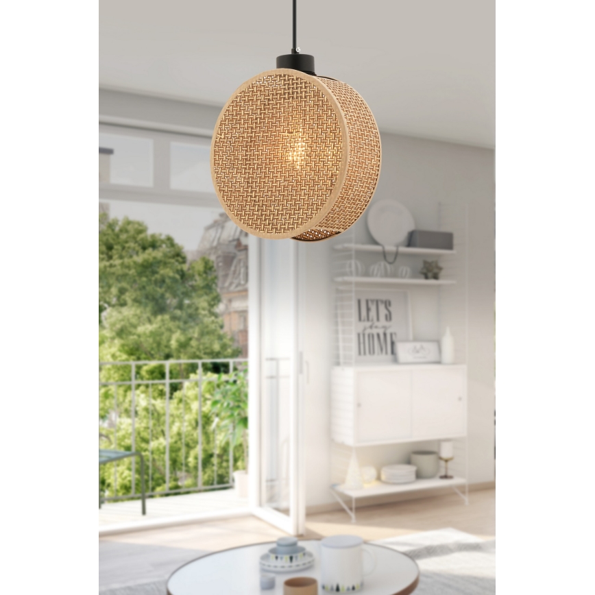 Pendel på ledning DRUM 1xE27/60W/230V brun