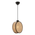 Pendel på ledning DRUM 1xE27/60W/230V brun/sort