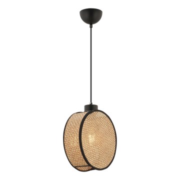 Pendel på ledning DRUM 1xE27/60W/230V brun/sort