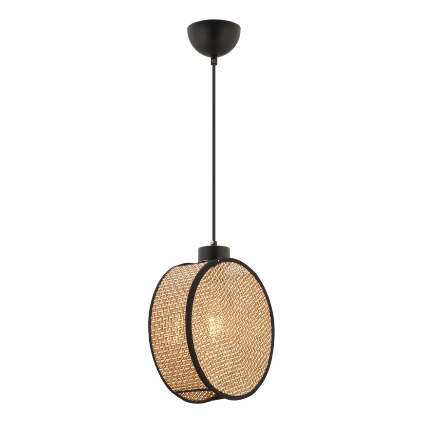 Pendel på ledning DRUM 1xE27/60W/230V brun/sort