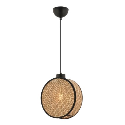 Pendel på ledning DRUM 1xE27/60W/230V brun/sort