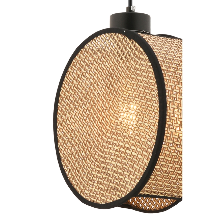 Pendel på ledning DRUM 1xE27/60W/230V brun/sort