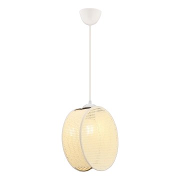 Pendel på ledning DRUM 1xE27/60W/230V cremefarvet