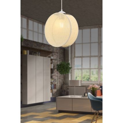 Pendel på ledning DRUM 1xE27/60W/230V cremefarvet