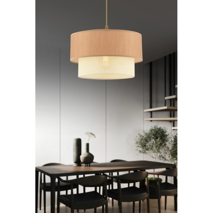Pendel på ledning ECHO 1xE27/60W/230V brun/creme