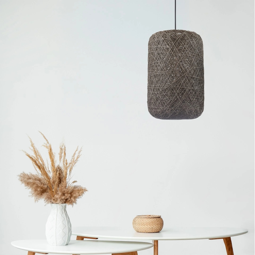 Pendel på ledning ELLEN 1xE27/20W/230V Ø 30 cm antracit